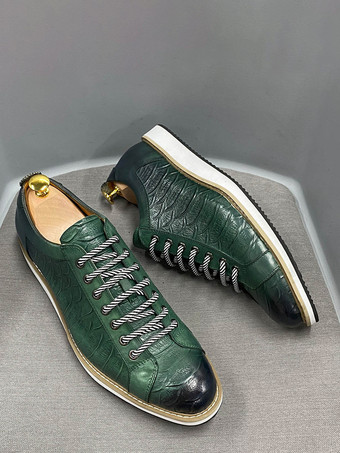 メンズドレスシューズ クロコダイル柄 レースアップ ハンドメイド本革シューズ