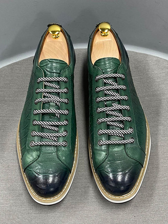 メンズドレスシューズ クロコダイル柄 レースアップ ハンドメイド本革シューズ
