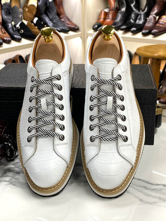 メンズドレスシューズ クロコダイル柄 レースアップ ハンドメイド本革シューズ