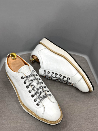 メンズドレスシューズ クロコダイル柄 レースアップ ハンドメイド本革シューズ