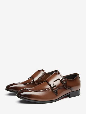 メンズローファー ポインテッドトゥ ブリティッシュ ダブルモンクシューズ メンズ ビジネス フォーマル 本革シューズ