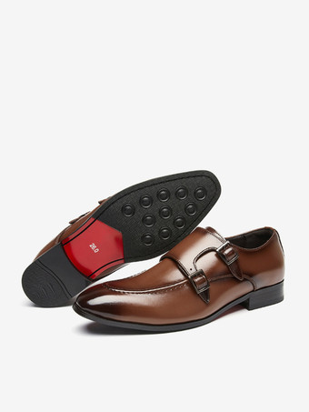 メンズローファー ポインテッドトゥ ブリティッシュ ダブルモンクシューズ メンズ ビジネス フォーマル 本革シューズ