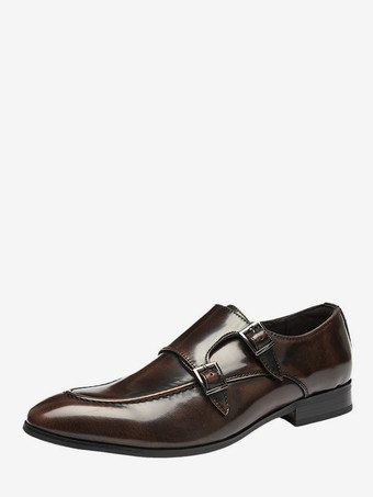 ディープブラウンメンズローファー ポインテッドトゥ ブリティッシュ ダブルモンクシューズ メンズ ビジネス フォーマル 本革シューズ