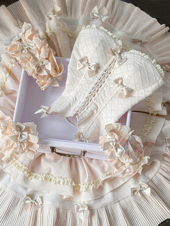 スイートロリータスーツ ビームベスト、ふわふわスカート、ヘアバンド、ホルターネック、袖の5ピーススーツ