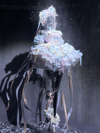 スイートロリータドレスJSKマルチレイヤーノースリーブ5ピーススーツ