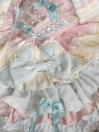 スイートロリータドレスJSKマルチレイヤーノースリーブ5ピーススーツ