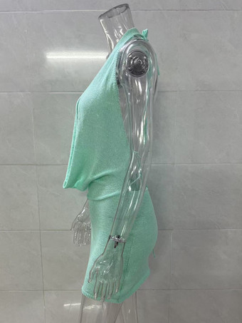 2025年夏向けホルターネックニットボディコンミニドレス