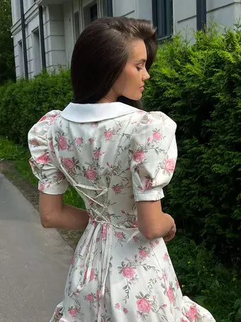 floral print puff sleeve mini dress ASOS LUXE jacquard puff sleeve skater mini dress with embroidered trim in blue floral print