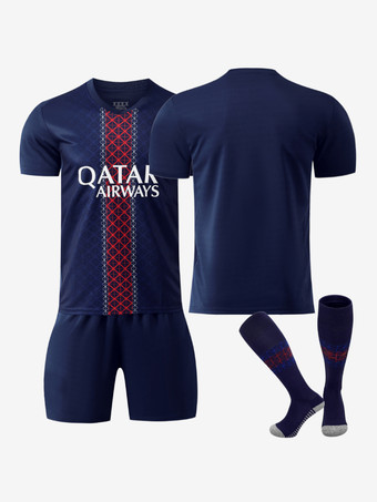 Blu Marino ScuroSet di 3 pezzi personalizzati per la maglia da casa della squadra di calcio 25/26