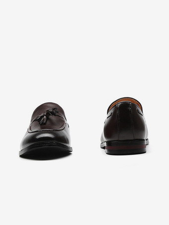 メンズ タッセルローファー スリッポン ポインテッドトゥ フラットシューズ カジュアルシューズ