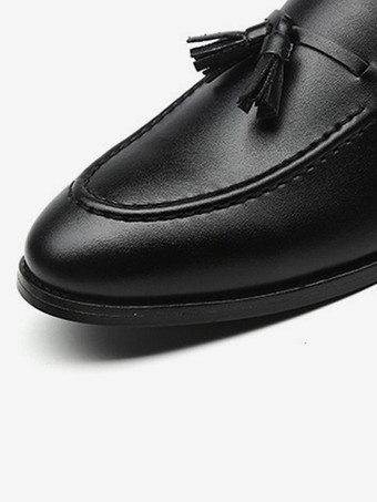 メンズ タッセルローファー スリッポン ポインテッドトゥ フラットシューズ カジュアルシューズ