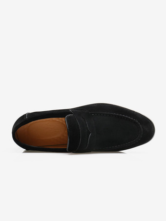 メンズ ペニーローファー PUベルベットレザー モックトゥ スリッポン カジュアルシューズ