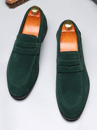 メンズ ペニーローファー PUベルベットレザー モックトゥ スリッポン カジュアルシューズ