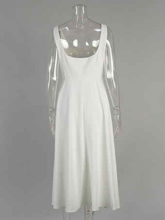 スクエアネック、ノースリーブ、Aライン、マキシドレス（2025年夏）