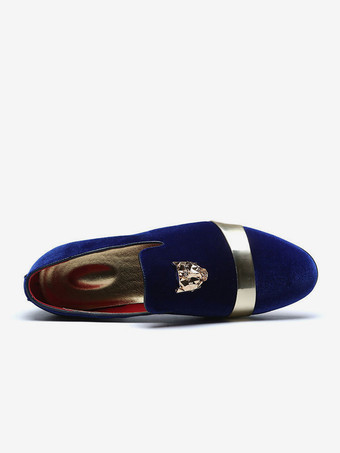 メンズ スリッポン ローファー ベルベット メタルデコレーション スエードシューズ