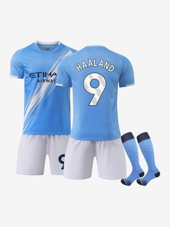 N.9Maglia da casa del Football Club 25/26 n. 9 Haaland n. 47 Foden n. 17 De Bruyne set da 3 pezzi