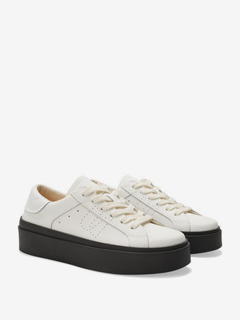Scarpe da ginnastica da skate bianche da donna con punta tonda e lacci scarpe casual da donna