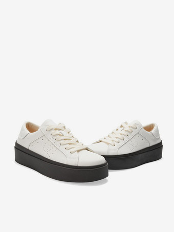 Scarpe da ginnastica da skate bianche da donna con punta tonda e lacci scarpe casual da donna