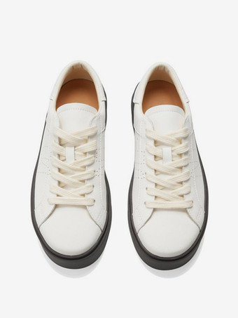 Scarpe da ginnastica da skate bianche da donna con punta tonda e lacci scarpe casual da donna