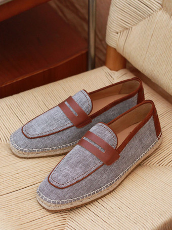 メンズ スリッポン ローファー 編み込みロープソール エスパドリーユ