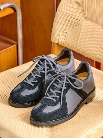 ブラック ユニセックス スエード ロートップ スケートスニーカー