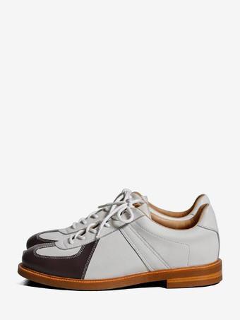 ホワイト ユニセックス スエード ロートップ スケートスニーカー