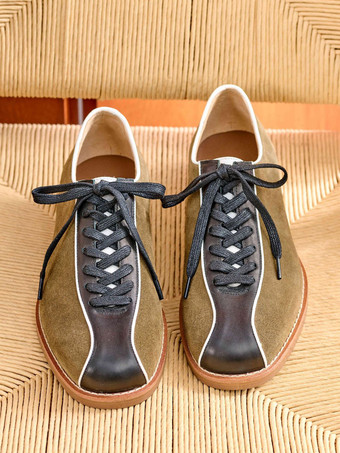 メンズ スエードスニーカー ツートン ボウリング カジュアルシューズ