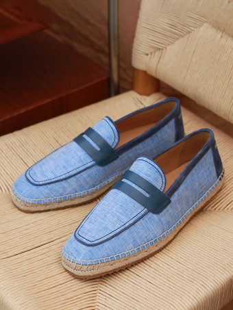 メンズ スリッポン ローファー 編み込みロープソール エスパドリーユ
