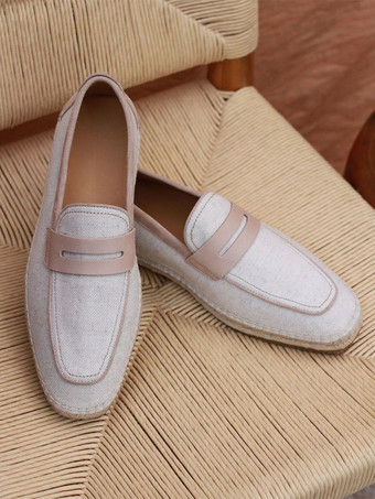 メンズ スリッポン ローファー 編み込みロープソール エスパドリーユ