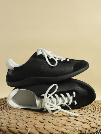 ユニセックス カジュアルスニーカー 通気性 レースアップ ドイツ軍トレーナー