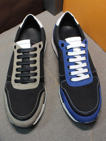 メンズ カジュアルスニーカー カラーブロック スエードレザー カジュアルシューズ