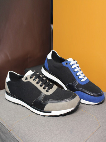 メンズ カジュアルスニーカー カラーブロック スエードレザー カジュアルシューズ