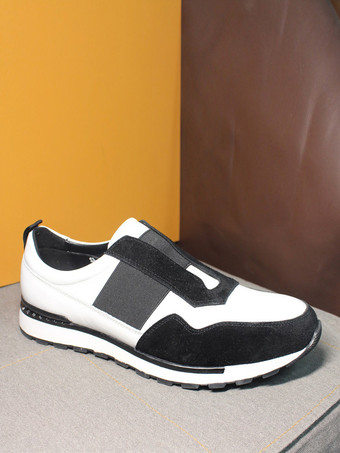 メンズ スリッポンスニーカー カラーブロック アンチベルベット カジュアルシューズ