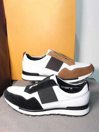 メンズ スリッポンスニーカー カラーブロック アンチベルベット カジュアルシューズ