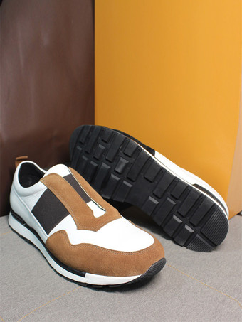 メンズ スリッポンスニーカー カラーブロック アンチベルベット カジュアルシューズ