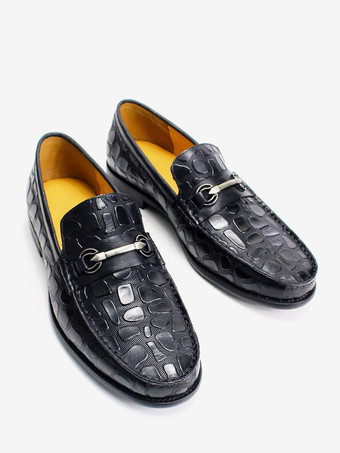 メンズ ビットローファー クロコダイル柄レザー ビジネスカジュアルシューズ