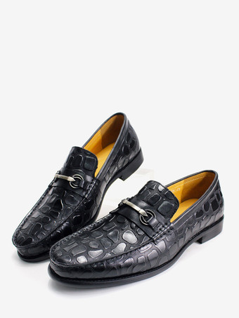 メンズ ビットローファー クロコダイル柄レザー ビジネスカジュアルシューズ