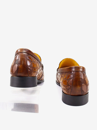 メンズ ビットローファー クロコダイル柄レザー ビジネスカジュアルシューズ