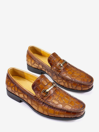 メンズ ビットローファー クロコダイル柄レザー ビジネスカジュアルシューズ