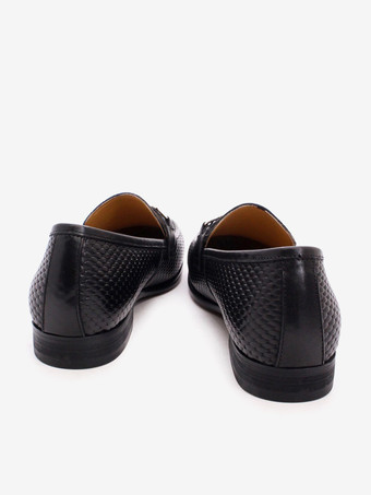 メンズ ビットローファー ポインテッドトゥ スネーク柄 メタル トレンド ドレスシューズ ウェディング レザーシューズ