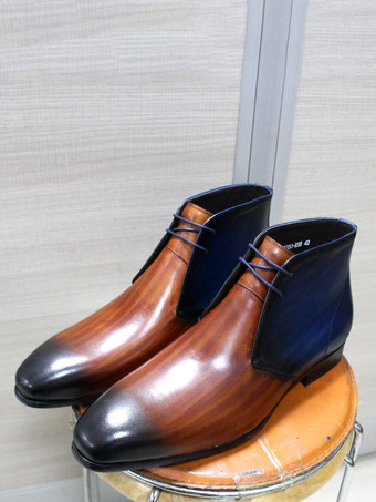 メンズ チャッカブーツ ハンドメイド カーフスキンレザー アンクルブーツ レースアップ フォーマルシューズ