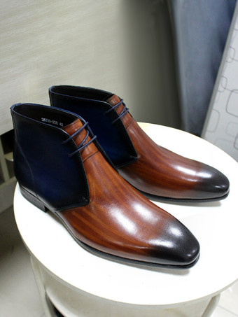 メンズ チャッカブーツ ハンドメイド カーフスキンレザー アンクルブーツ レースアップ フォーマルシューズ