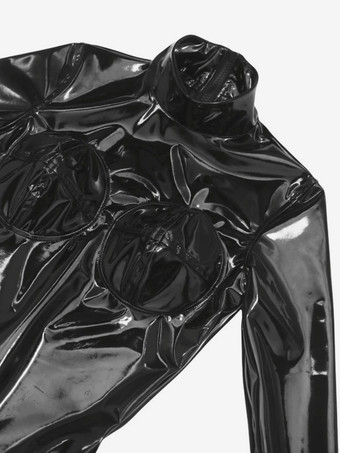 レディース PVC 3D フルボディスーツ ラテックス エラスティック セクシー タイト フェイクレザー オイル シャイニー バンデージ ボディコン ジャンプスーツ