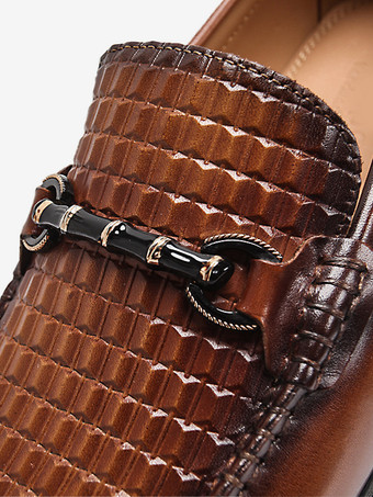 メンズ ビットローファー スリッポン ローヒール クロコダイルレザーシューズ