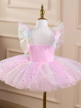 女の子用バレエチュチュドレス キラキラ輝く白鳥のプリンセスチュールスカート 柔らかくふわふわなダンスコスチューム ステージパフォーマンス用