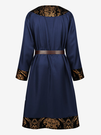 メンズ中世バイキングチュニックルネッサンス海賊騎士コスチュームレースベスト付きロールプレイ衣装ハロウィンコスプレ用