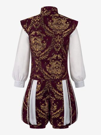 男性用ルネッサンス王子コスチューム ロイヤルダブレットとパンプキンブリーチーズセット 中世貴族の衣装