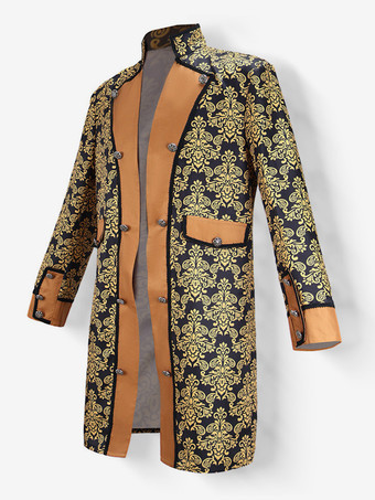 メンズ スチームパンク ボタンダウン ジャケット ヴィンテージ ジャケット ゴシック フロックコート 燕尾服