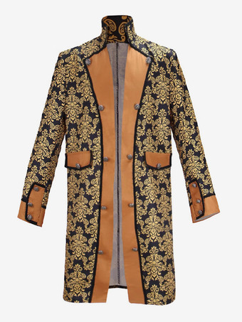 メンズ スチームパンク ボタンダウン ジャケット ヴィンテージ ジャケット ゴシック フロックコート 燕尾服