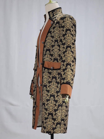 メンズ スチームパンク ボタンダウン ジャケット ヴィンテージ ジャケット ゴシック フロックコート 燕尾服